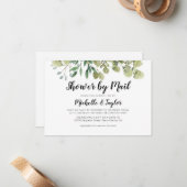 Carte d'Invitation de douche virtuelle rustique et (Devant/Arrière en situation)