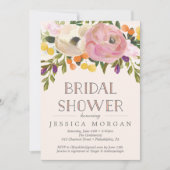 Carte d'invitation de douches nuptiales en fleurs  (Devant)