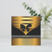 Carte d'invitation de fête Black Gold pour toutes  (Debout devant)