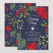 Carte d'invitation de fête botanique d'automne (Devant / Derrière)