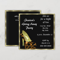 Carte d'invitation de fête d'adieu au revoir noir