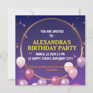 Carte d'invitation de fête d'anniversaire