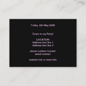 Carte d'invitation de fête d'anniversaire (Dos)