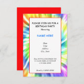 Carte d'invitation de fête d'anniversaire de (Devant / Derrière)