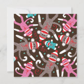 Carte d'invitation de fête d'anniversaire de singe (Dos)