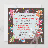 Carte d'invitation de fête d'anniversaire de singe (Devant)