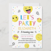 Carte d'invitation de fête d'anniversaire Emoji (Devant)