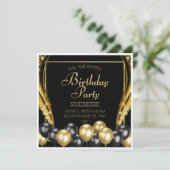 Carte d'invitation de fête d'anniversaire Enregist (Debout devant)