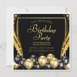 Carte d'invitation de fête d'anniversaire Enregist