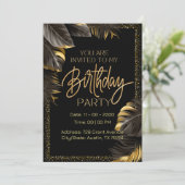 Carte d'invitation de fête d'anniversaire Luxe Or  (Debout devant)