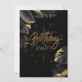 carte d'invitation de fête d'anniversaire noire (Dos)