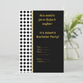 CARTE D'INVITATION DE FÊTE DE BACHELOR GÉOMÉTRIQUE (Debout devant)