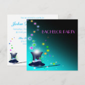 Carte d'invitation de fête de bachelor Magiciens M (Devant / Derrière)