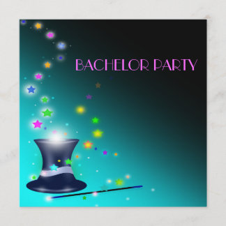 Carte d'invitation de fête de bachelor Magiciens M