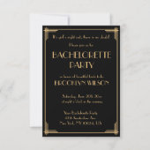 Carte d'invitation de fête de Bachelorette Art déc (Devant)