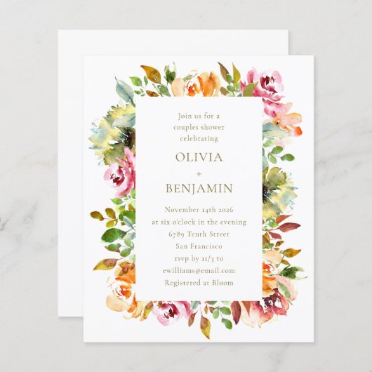 Carte d'invitation de fête de couple à budget Rust (Devant / Derrière)