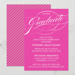 CARTE D'INVITATION DE FÊTE DE FIN D'ÉTUDES EN ÉCRI