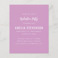 Carte d'invitation de fête de fin d'études minimal