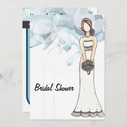 Carte d'invitation de Fête de la mariée (Devant / Derrière)