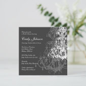 Carte d'invitation de Fête de la mariée de lustre (Debout devant)