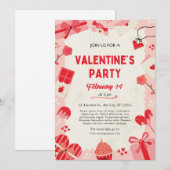 Carte d'invitation de fête de la Saint-Valentin ro (Devant / Derrière)