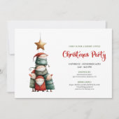 Carte d'invitation de fête de Noël à l'aquarelle e (Devant)