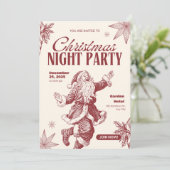 Carte d'invitation de fête de Noël avec joyeux Pèr (Debout devant)