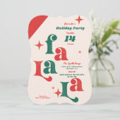 Carte d'invitation de fête de Noël Fa La la (Debout devant)
