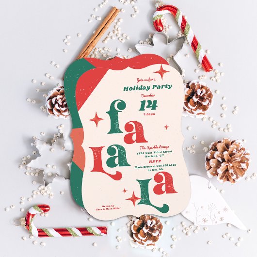Carte d'invitation de fête de Noël Fa La la