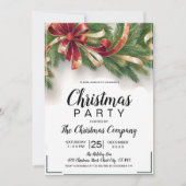 Carte d'invitation de fête de Noël - Gold Orn (Devant)