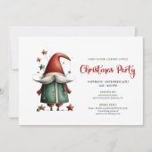 Carte d'invitation de fête de Noël rouge vert exce (Devant)