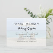 Carte d'invitation de fête de retraite avec chaise (Debout devant)