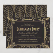 Carte d'invitation de fête de retraite de style Ar (Devant / Derrière)
