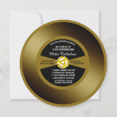 Carte d'invitation de fête de retraite Disque Viny (Devant)