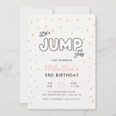 Carte d'invitation de fête de trampoline pastel po (Devant)