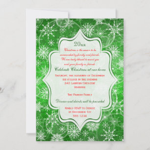 Carte d'invitation de fête de vacances aux flocons