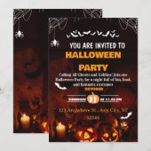 Carte d'invitation de fête déguisée pour Halloween (Devant / Derrière)