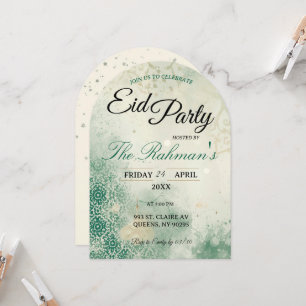 Carte d'invitation de fête d'Eid élégante et minim