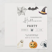 Carte d'invitation de fête d'Halloween (Devant / Derrière)