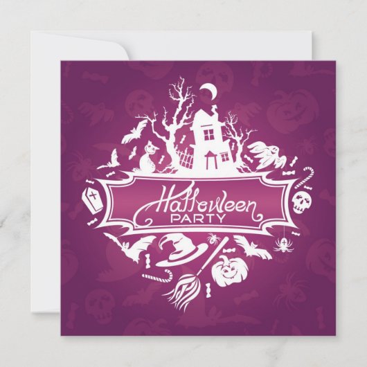 Carte d'invitation de fête d'Halloween (Devant)