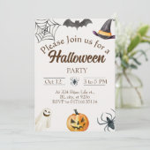 Carte d'invitation de fête d'Halloween (Debout devant)