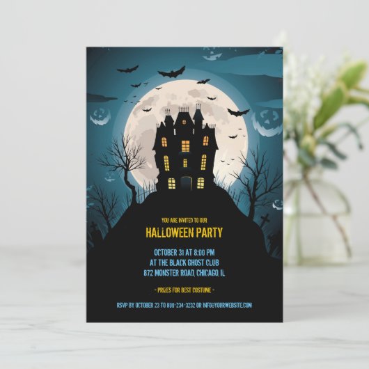 Carte d'invitation de fête d'Halloween (Debout devant)