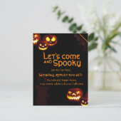 Carte d'invitation de fête d'Halloween avec bougie (Debout devant)