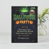 Carte d'invitation de fête d'Halloween | Gothique  (Debout devant)