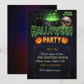 Carte d'invitation de fête d'Halloween | Gothique  (Devant / Derrière)