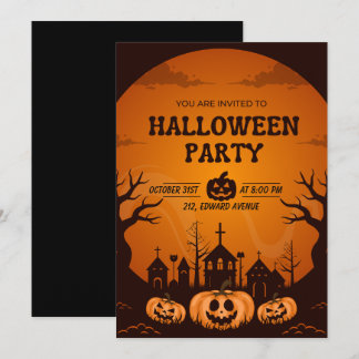 Carte d'invitation de fête d'Halloween personnalis
