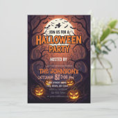 Carte d'invitation de fête d'Halloween | Pu Forêt (Debout devant)