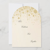 Carte d'invitation de fête élégante Boho dorée pou (Dos)