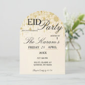 Carte d'invitation de fête élégante Boho dorée pou (Debout devant)