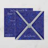 Carte d'invitation de fête en bleu marine avec str (Devant / Derrière)